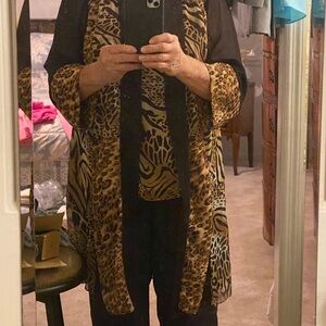 Dana Kay Elegant Black Sheer Kimono